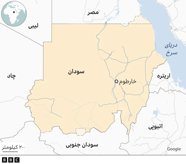 نقشه سودان