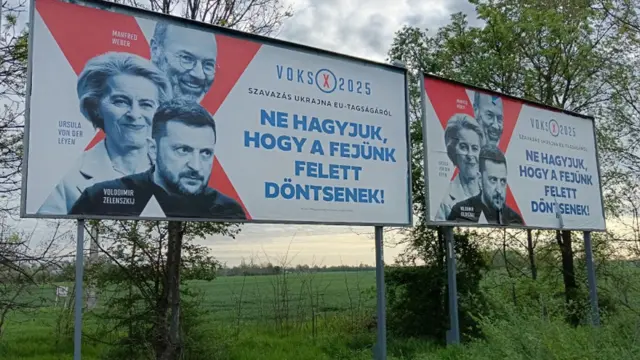 Рекламні банери партії "Фідес" проти членства України в ЄС