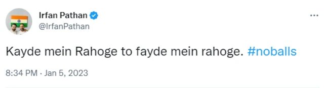 ਇਰਫ਼ਾਨ ਪਠਾਨ ਦਾ ਟਵੀਟ