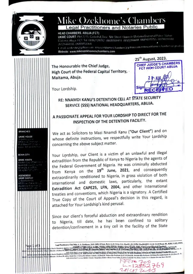 Akwụkwọ o degaara ụlọikpe Abuja