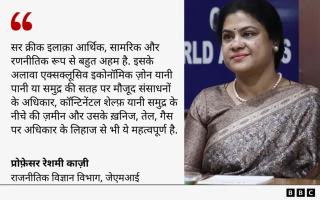 रेशमी काज़ी के मुताबिक़ सर क्रीक एक महत्वपूर्ण इलाक़ा है.