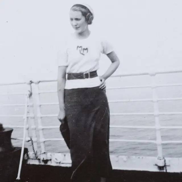 Mary Anne en camino a Estados Unidos a principios de la década de 1930. 