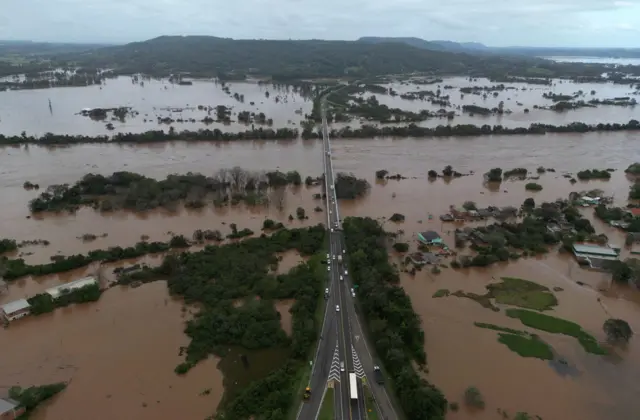 Área alagada no Rio Grande do Sul