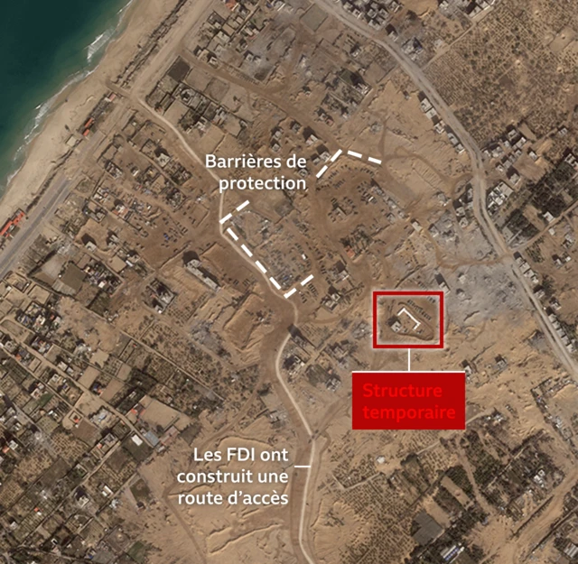 Vue satellitaire de la bande de Gaza.