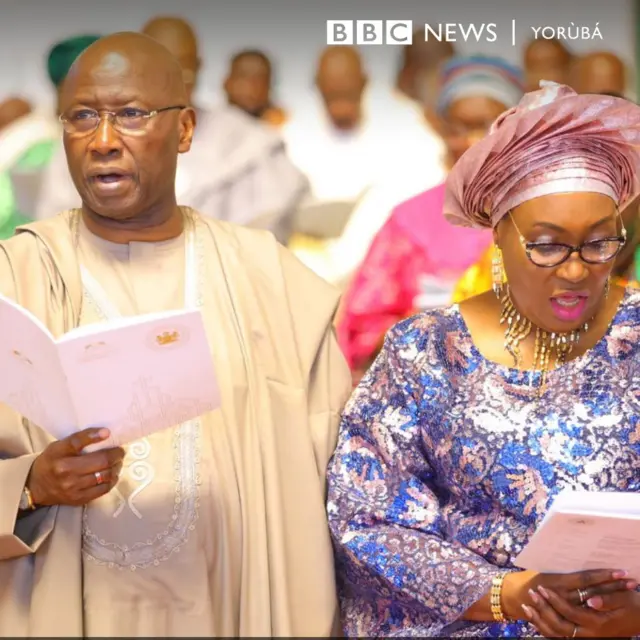 Akọwe ijọba Naijiria, Boss Mustapha pẹlu iyawo rẹ