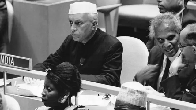 संयुक्त राष्ट्र की बैठक में जवाहरलाल नेहरू 