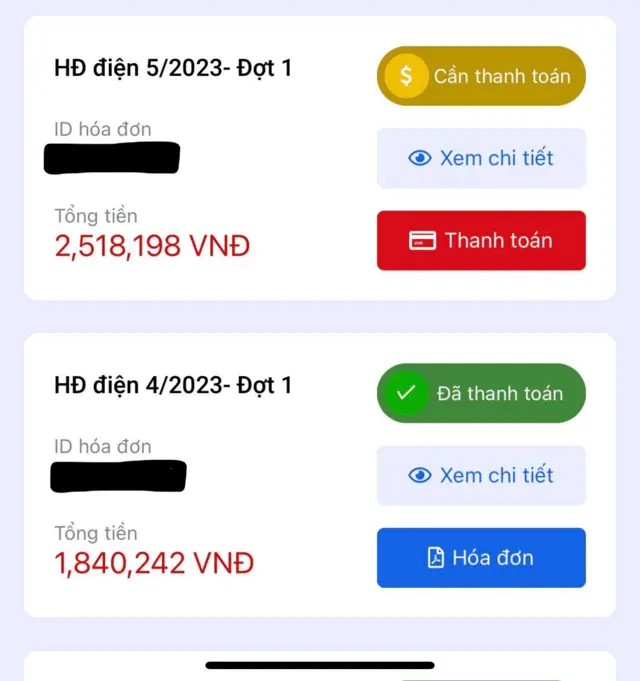 Hoá đơn tiền điện của gia đình chị Ngọc đầu tháng 5 đã tăng gần 1,4 lần so với tháng 4/2023 dù chưa áp dụng giá mới