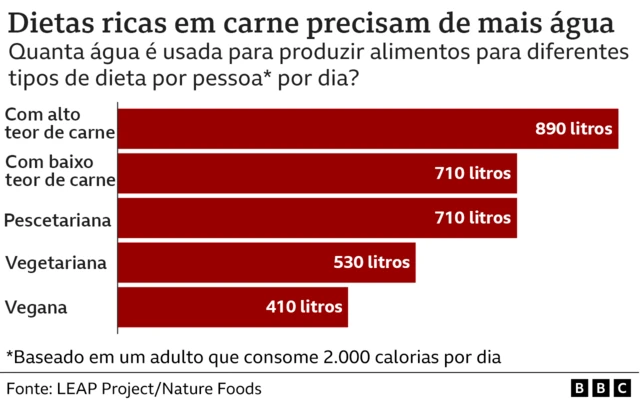 Gráfico mostra quanta água é necessária para diferentes tiposbet365 corrida de cavalosdieta por pessoa por dia