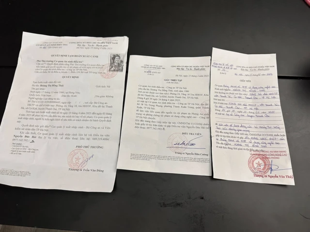 Ba văn bản do bà Thái chụp lại 