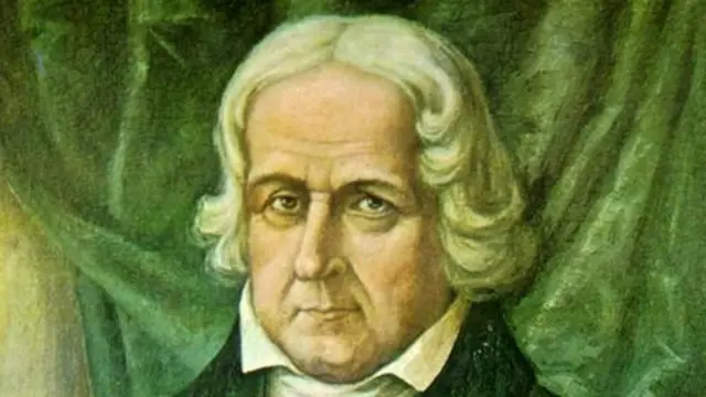 Retrato de José Bonifácio, que aparece com olhar sério