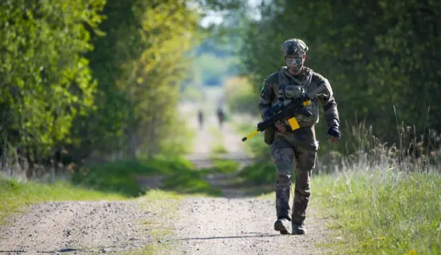 Un soldado francés, durante unos ejercicios de la OTAN en Estonia.