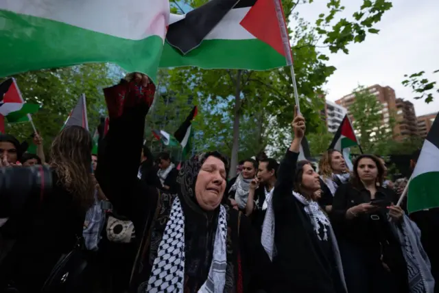 Şili'de 7 Ekim sonrası yapılan bir protesto