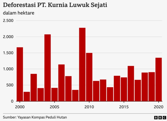 Deforestasi PT KLS.