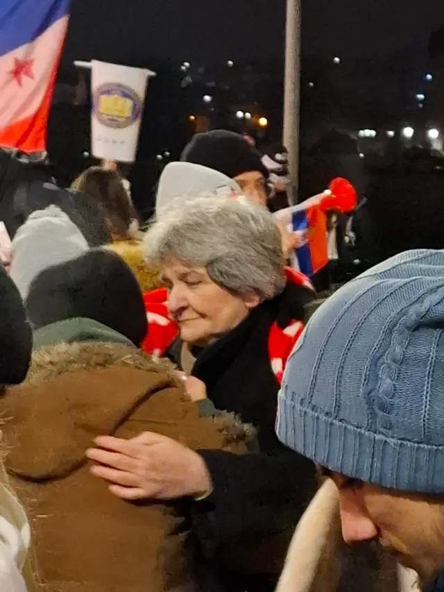 Danica Grujičić na studentskom protestu u Kragujevcu na Sretenje