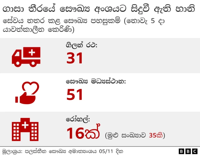 Damage to the health sector graph