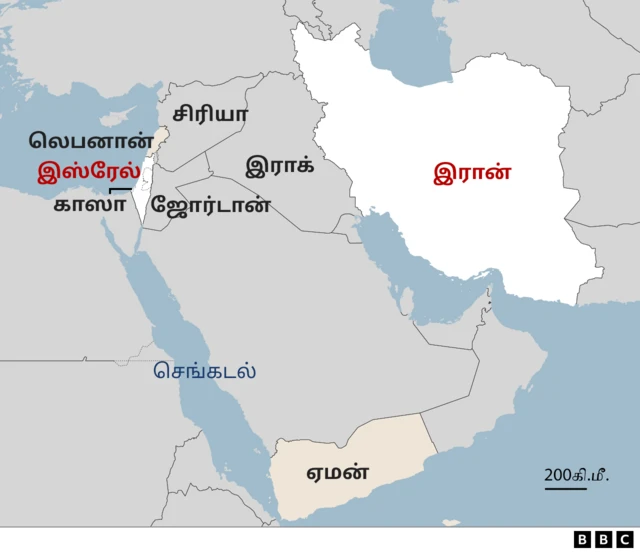 இஸ்ரேல் மீது இரான் நடத்திய தாக்குதல், மத்திய கிழக்கு