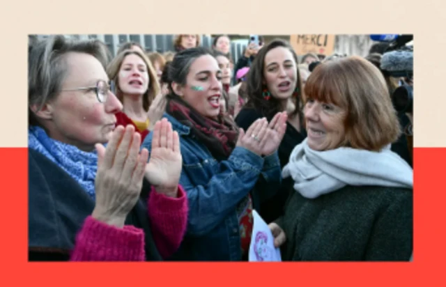 ዥዜል ፔሊኮን በርቺ በሚሏት ሴቶች ተከባ 