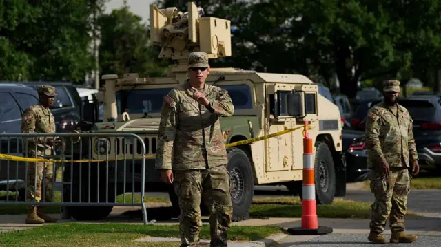 Miembros de la Guardia Nacional en Washington DC este martes.