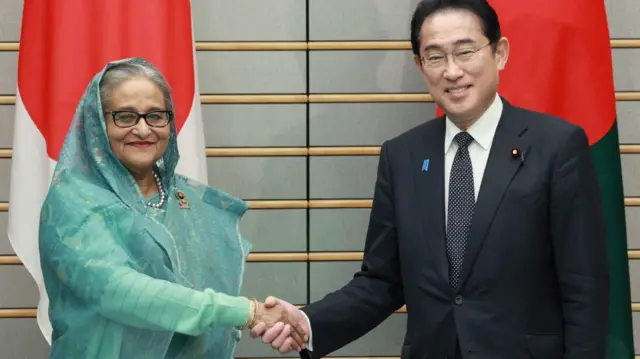 বাংলাদেশের প্রধানমন্ত্রী শেখ হাসিনা ও জাপানের ফুমিও কিশিদা