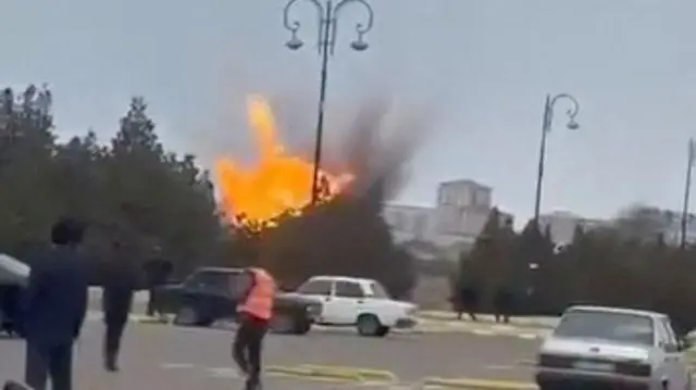 Дрон Нахчивон Автоном Республикаси аэропортининг терминал биносига урилган