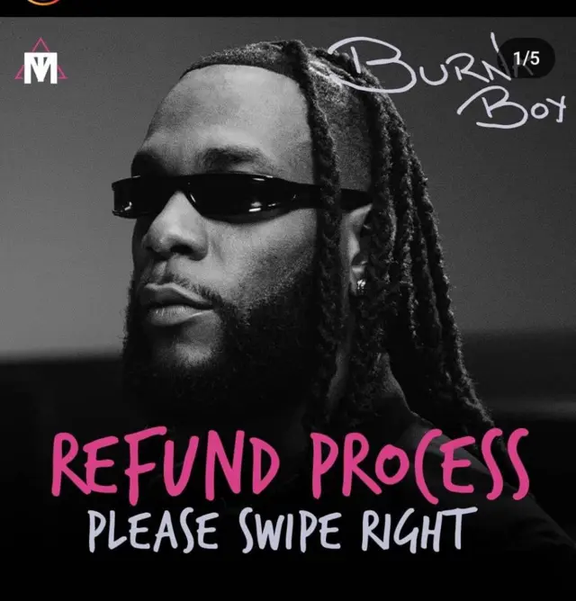 Burna Boy's concert refun flyer