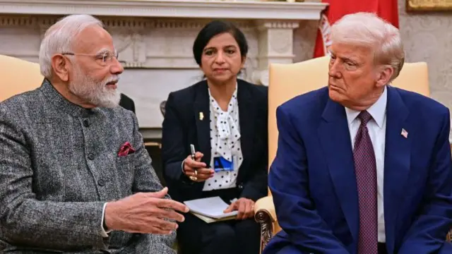 प्रधानमंत्री नरेंद मोदी और डोनाल्ड ट्रंप की तस्वीर