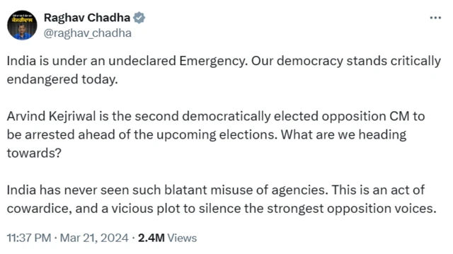 ਰਾਘਵ ਚੱਢਾ ਦਾ ਟਵੀਟ