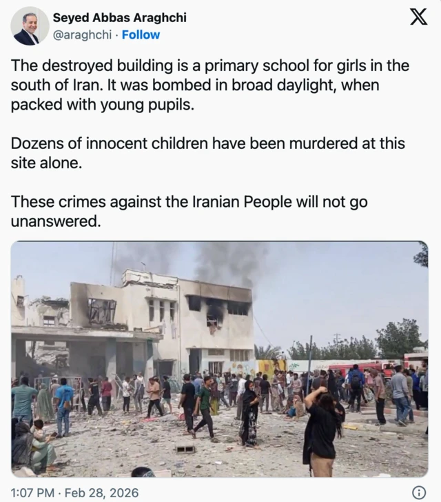 اسکرین شات پست عباس عراقچی در شبکه ایکس