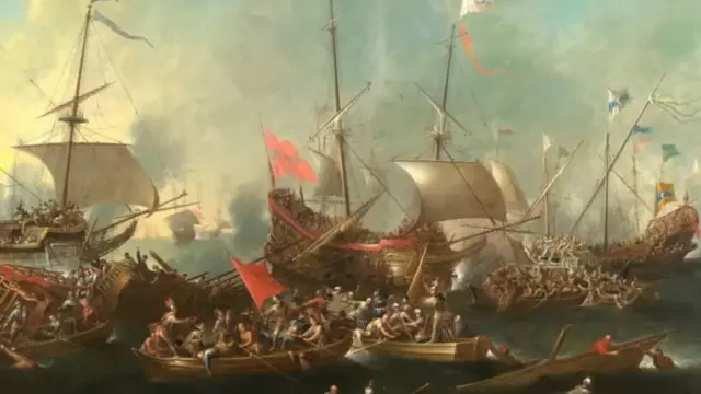 La défaite de la bataille de Lépante en 1571.