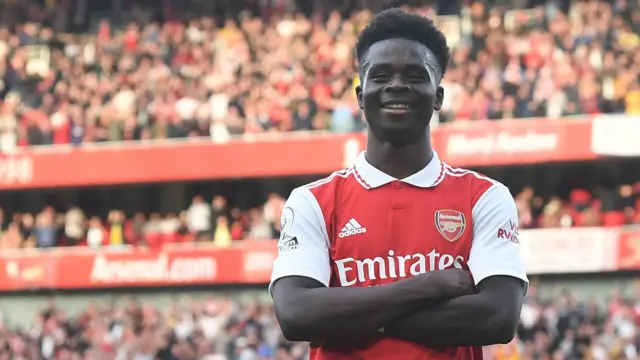 በ﻿ትናንቱ ጨዋታ ቡካዮ ሳካ ሁለት ጎሎችን ለአርሰናል አስቆጥሯል