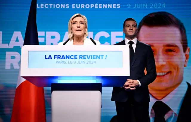 Marine Le Pen y Jordan Bardella.