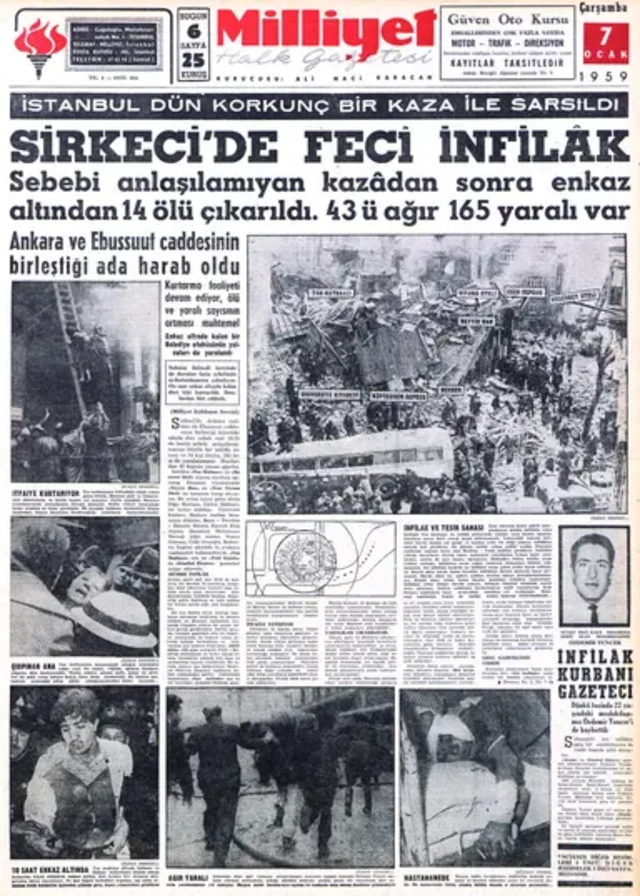 Milliyet gazetesinin 7 Ocak 1959 tarihli baskısı