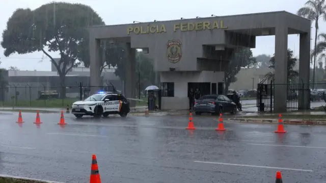 El exterior de la Superintendencia de la Policía Federal de Brasilia