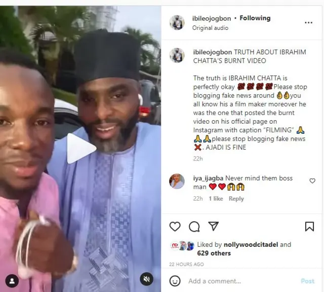 Fidio ti Ibrahim Chatta se lori aworan rẹ