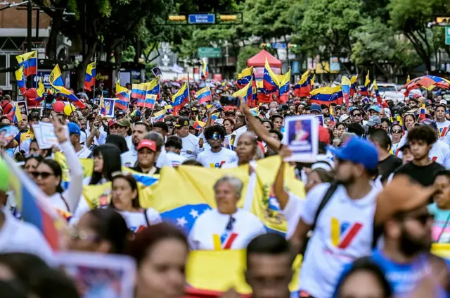 Una manifestación en Venezuela.