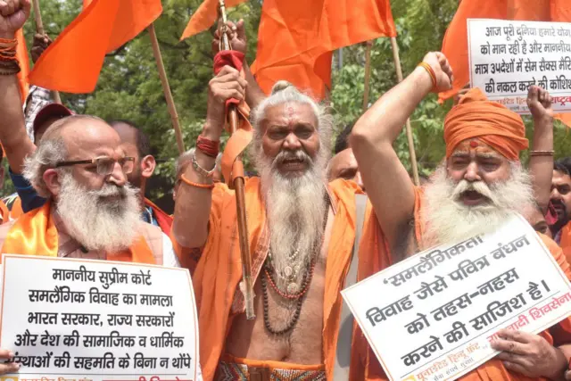 সমলিঙ্গের বিবাহের বিরুদ্ধে হিন্দু ধর্মীয় সংগঠনগুলির বিক্ষোভ - ফাইল চিত্র