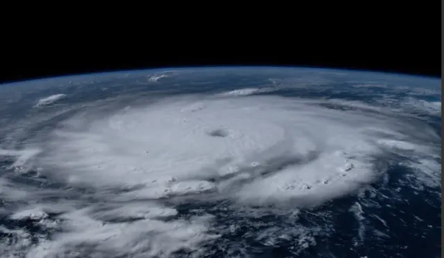 Imagen del huracán Beryl desde el espacio.