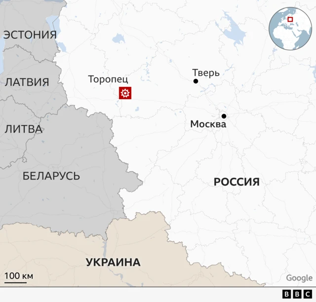Торопец на карте