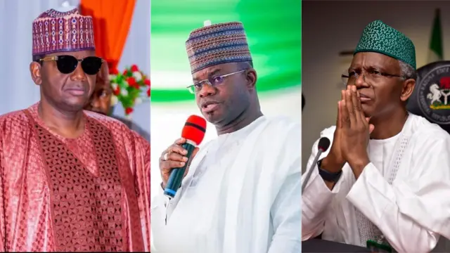Gomina MAtawalle (Zamfara), Gomina Yahaya Bello (Kogi), Gomina El-Rufai (Kaduna)