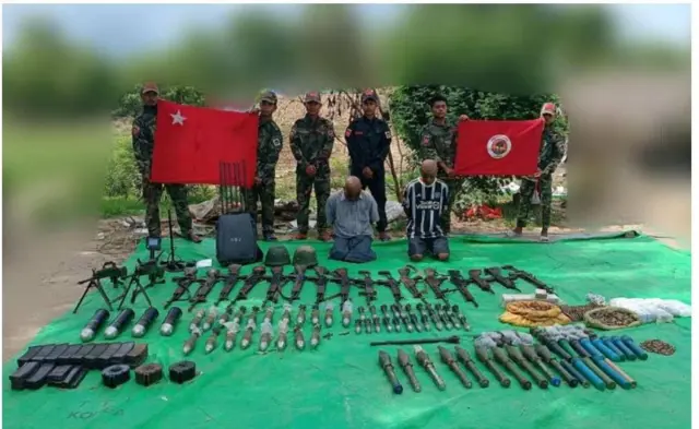 ၉/အညာမြေစစ်ဆင်ရေးမှာ ဖမ်းဆီးရမိတဲ့ စစ်သုံ့ပန်းနဲ့ လက်နက်ခဲယမ်းတွေ