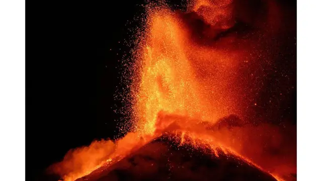 El Monte Etna en erupción