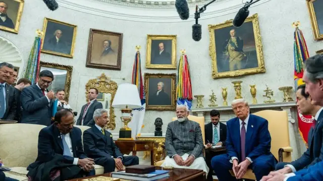 Моді і Трамп у Білому домі в лютому 