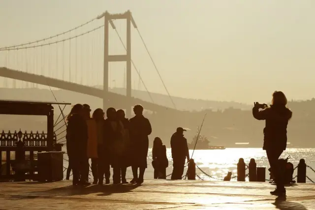 istanbul'da güneşli bir kış günü