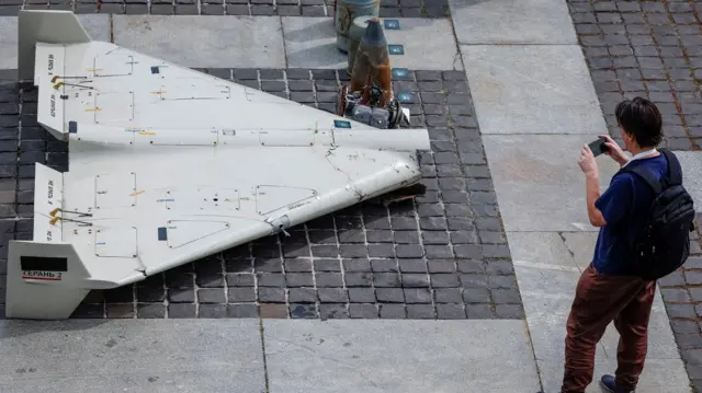 Дрон типа шахед, которым Россия атаковала Украину