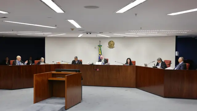 Ministros da Primeira Turma do Supremo durante audiência. 