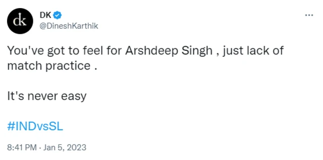 ਦਿਨੇਸ਼ ਕਾਰਤਿਕ ਦਾ ਟਵੀਟ