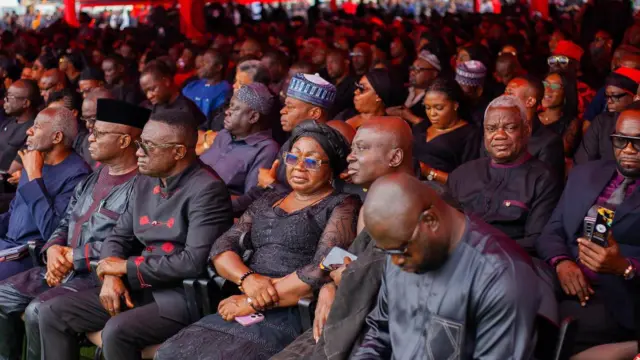 parliamentarians, government officials and a section of the public at the state burial