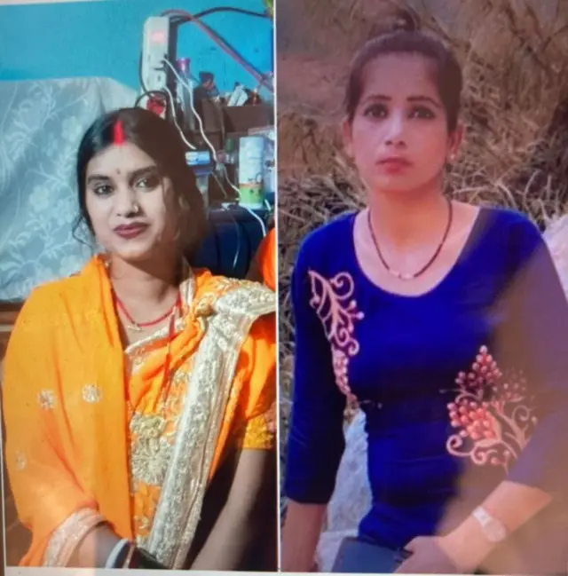 શ્યામબાબુનાં દુર્ગાવતી (ડાબે) અને મોટાબહેન સંતોષી દેવી (જમણે)