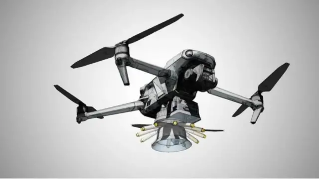 Безпілотник з встановленим “сіткометом”