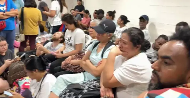 সাইরেন বাজার পর শেল্টারে জড়ো হয়েছেন সবাই।